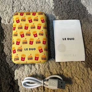 Yellow Burger Pattern Power Bank - brand new